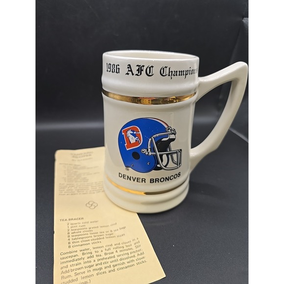 The Unbranded Brand Other - Denver Broncos 1986 AFC Champions Beer Stein Mug Super Bowl XXI